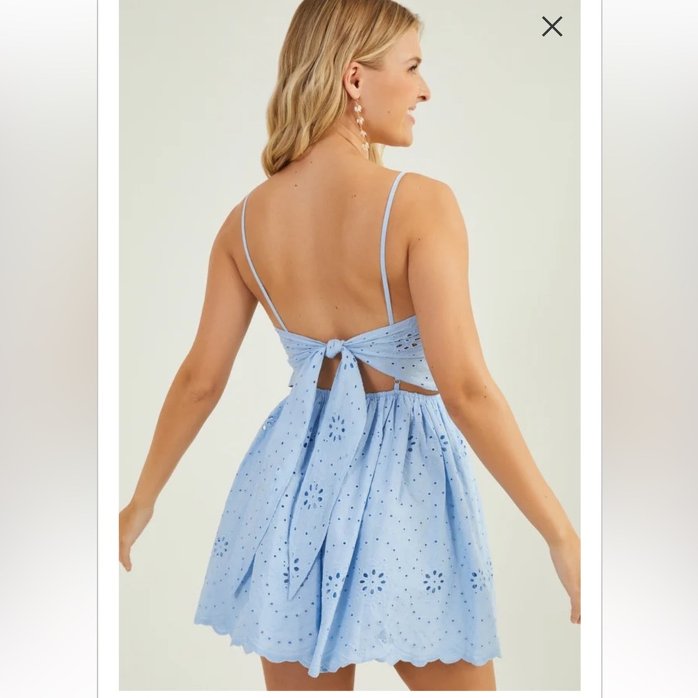 New with tags altard state Sophia eyelet mini dress - Picture 3 of 6
